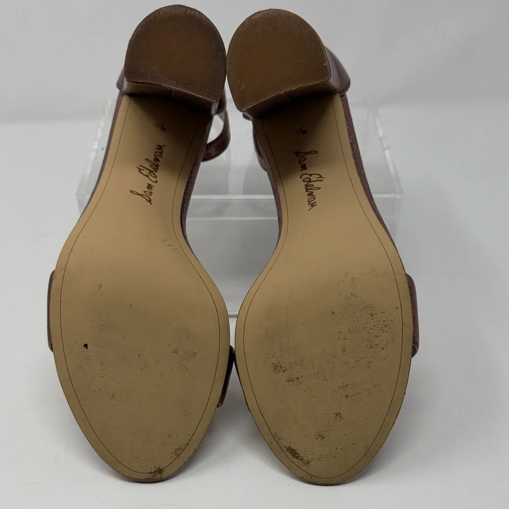 Sam Edelman Yaro Women's Rose Gold Block Heel Sandals Size 9.5